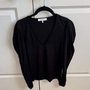 Frame Denim Black Long Sleeve Top